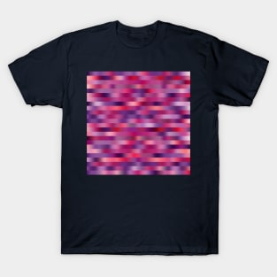 Abstract, blurred horizontal Geometric lines in fuscia pink and violet in Contemporary art style with illusional effects. T-Shirt